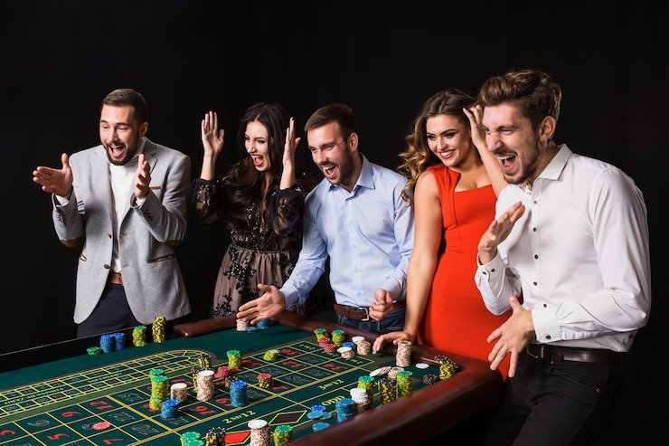 Live dealer blackjack table with multi-camera studio setup